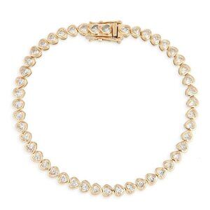 Lush Emerald 14K (or 18k upon request) Yellow Gold Tennis Diamond Bracelet